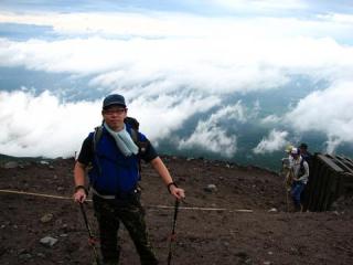 Hiking above clouds