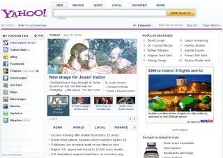 New Yahoo home page