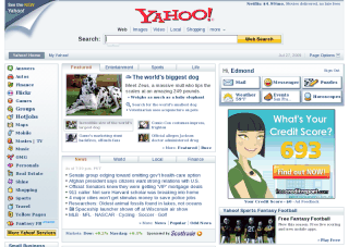 Old Yahoo home page